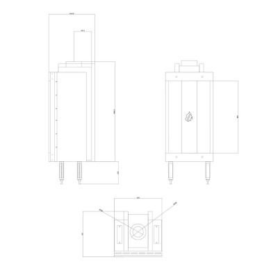 Cheminée à gaz Velmora Fire GAS STANDING STRAIGHT, 3.9kW - 6.0kW - Insert cheminées