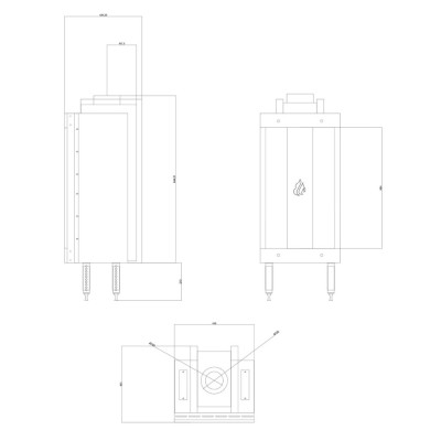 Cheminée à gaz Velmora Fire GAS STANDING TUNNEL, 3.9kW - 6.0kW - Insert cheminées