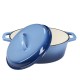 Casserole en fonte émaillée, bleue, ovale, 33x27cm | Cocotte en fonte |  |