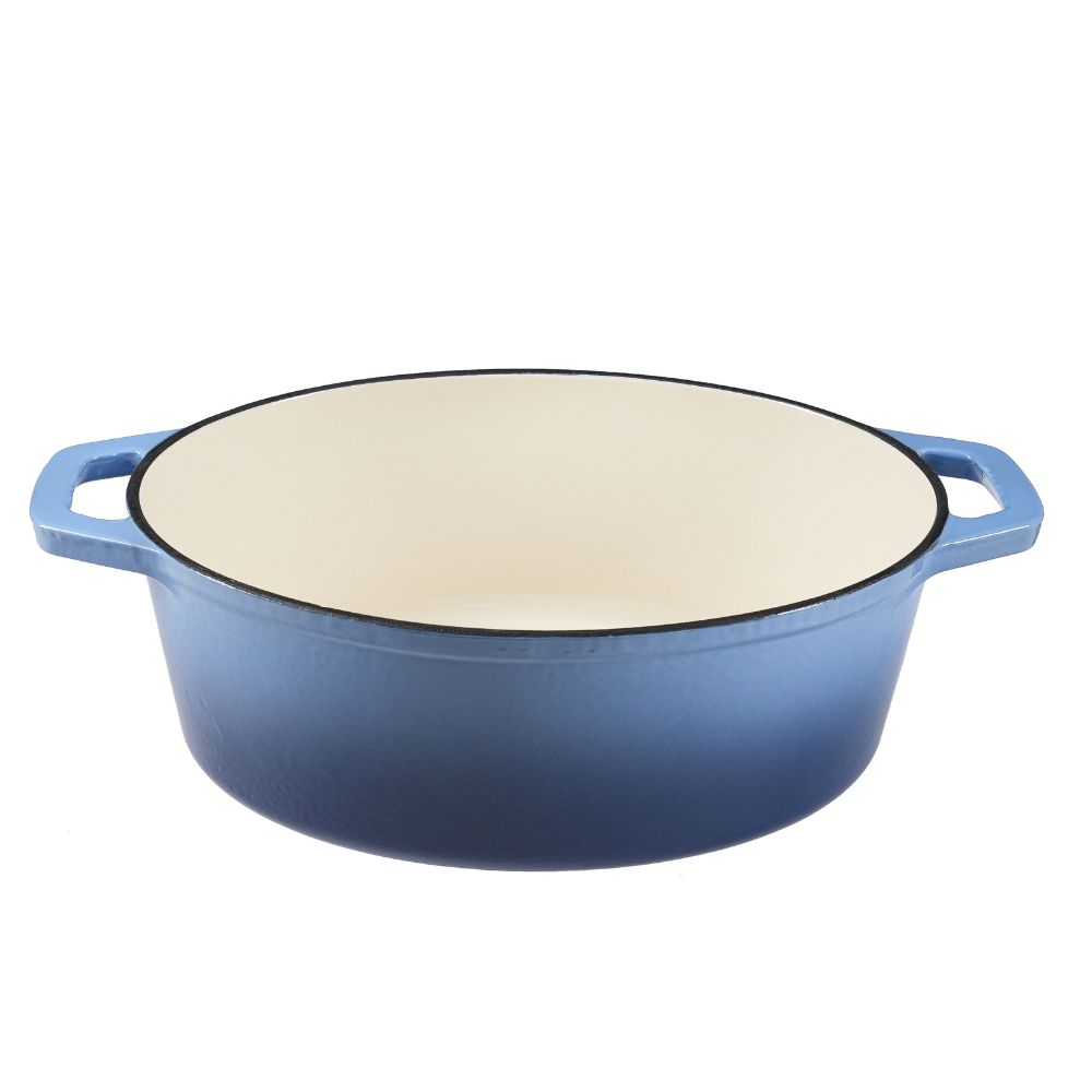 Casserole en fonte émaillée, bleue, ovale, 33x27cm | Cocotte en fonte |  |