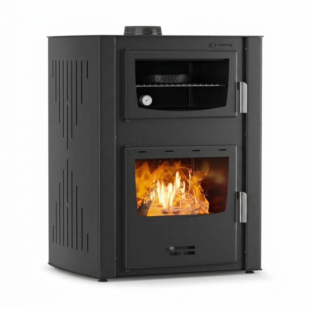 Poêle à bois bouilleur, avec four Velmora Fire ATS HYDRO ΜΑSΙΝΑ 90-30 noir, 35kW | Poêles à bois avec four | Poêles à bois |