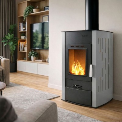 Poêle à bois bouilleur Velmora Fire ATS HYDRO gris, 25kW - Comparaison de produits