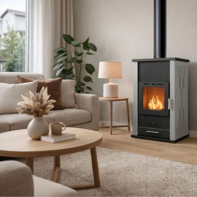 Poêle à bois bouilleur Velmora Fire ATS HYDRO gris, 33kW - Comparaison de produits