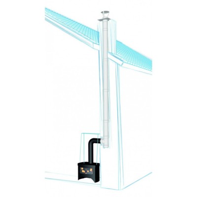 Conduit de cheminée en acier noir PARKANEX avec registre, droit, longueur 0,25 m, Ø180 mm, épaisseur 2 mm - Cheminée