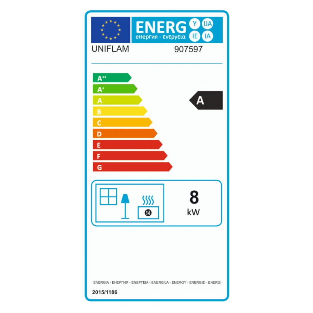 Cheminée à bois UNIFLAM 600 PLUS ECO avec registre, 8 kW | Insert cheminées en fonte | Insert cheminées |
