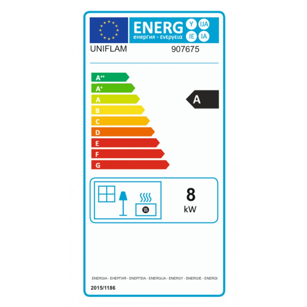 Cheminée à bois UNIFLAM 700 ECO avec registre, 8 kW | Insert Cheminées à bois | Insert cheminées |