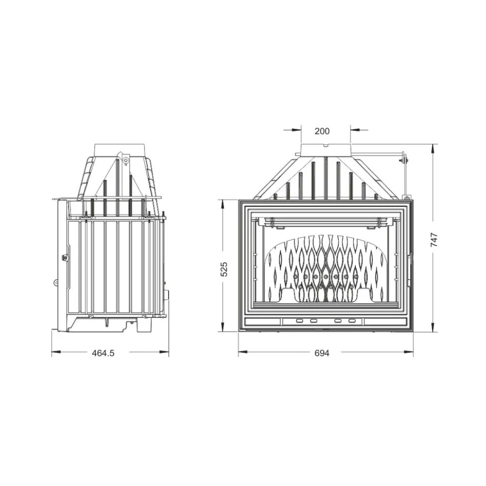 Cheminée à bois UNIFLAM 700 OPTIMA ECO avec registre, 12 kW | Insert Cheminées à bois | Insert cheminées |