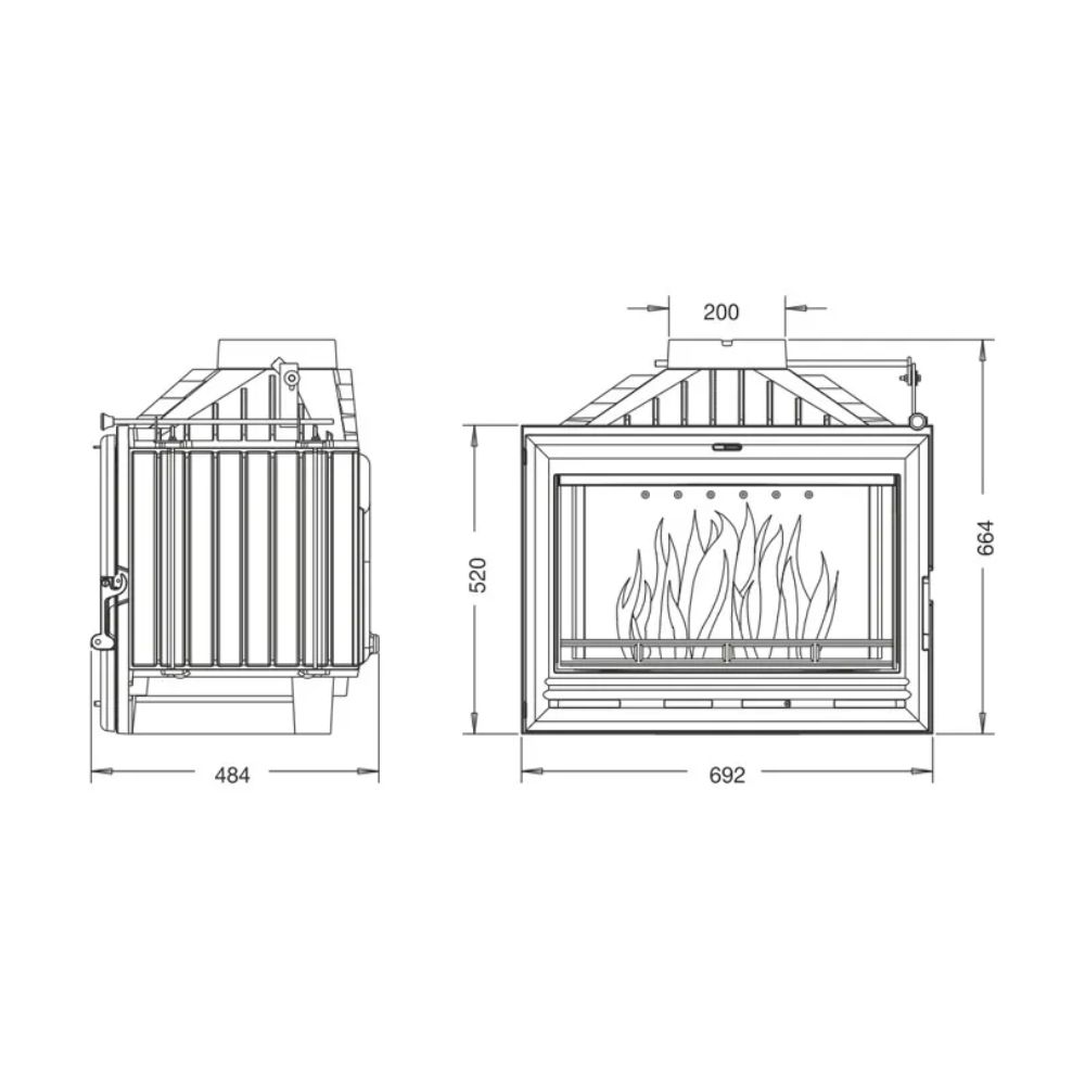 Cheminée à bois UNIFLAM 700 OPTION ECO avec registre, 10 kW | Insert Cheminées à bois | Insert cheminées |