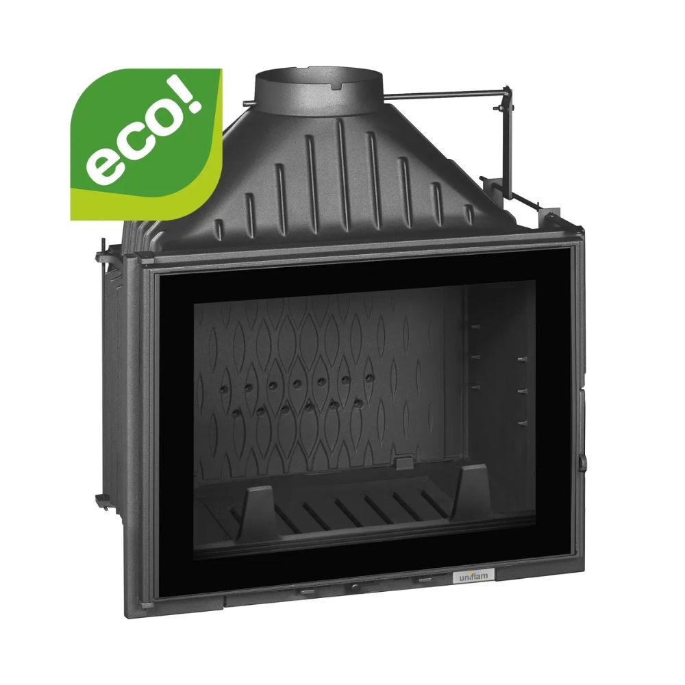 Cheminée à bois UNIFLAM 700 PLUS ECO avec registre et arrivée d'air, 12 kW | Insert cheminées en fonte | Insert cheminées |
