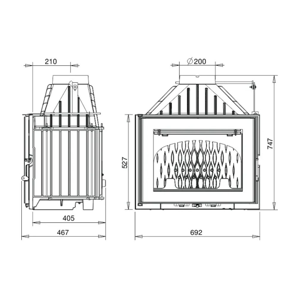 Cheminée à bois UNIFLAM 700 PLUS ECO avec registre, 12 kW | Insert Cheminées à bois | Insert cheminées |