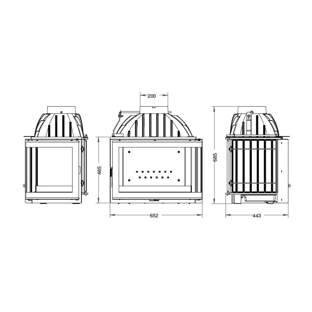 Cheminée à bois UNIFLAM 700 PLUS ECO avec registre, côté droit, 9 kW | Insert Cheminées à bois | Insert cheminées |
