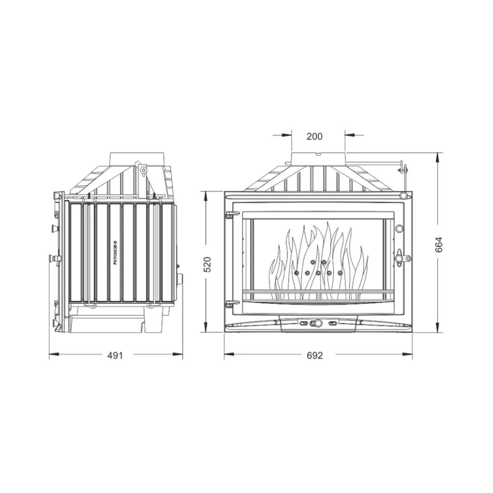 Cheminée à bois UNIFLAM 700 SELENIC ECO avec registre, 10 kW | Insert Cheminées à bois | Insert cheminées |