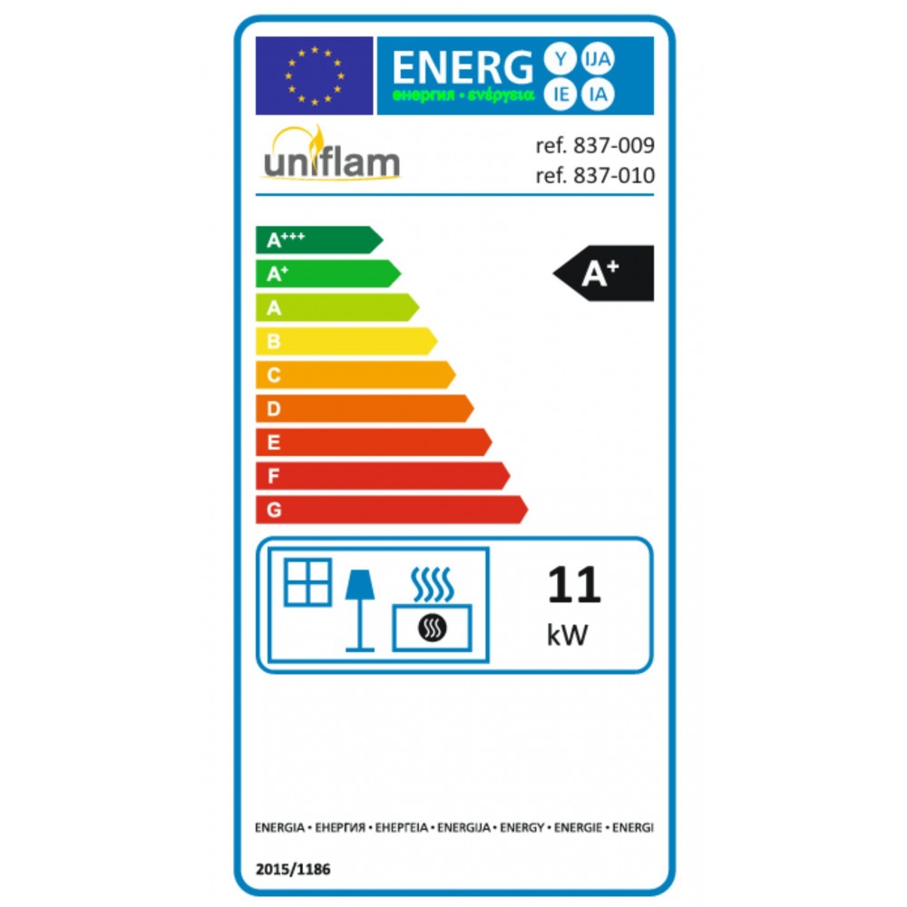 Cheminée à bois UNIFLAM 760 DURO avec conduits d’air et arrivée d’air, 11 kW | Insert Cheminées à bois | Insert cheminées |