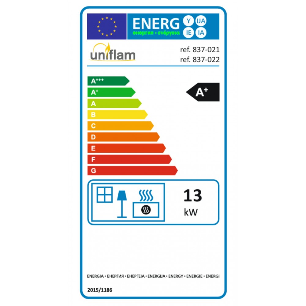 Cheminée à bois UNIFLAM 860 DURO avec conduits d’air et arrivée d’air, 13 kW | Insert Cheminées à bois | Insert cheminées |