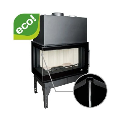 Cheminée à bois UNIFLAM 860 EVO PBS avec conduits d’air et arrivée d’air, vitre courbe, côté gauche, 15 kW - Comparaison de produits