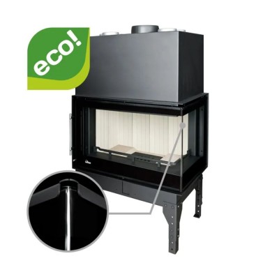 Cheminée à bois UNIFLAM 860 EVO PBS avec conduits d’air et arrivée d’air, vitre courbe, côté droit, 15 kW - Comparaison de produits