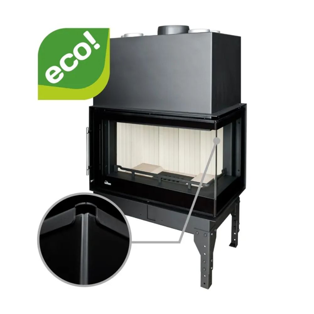 Cheminée à bois UNIFLAM 860 EVO PBS avec conduits d’air et arrivée d’air, côté droit, 15 kW | Insert Cheminées à bois | Insert cheminées |