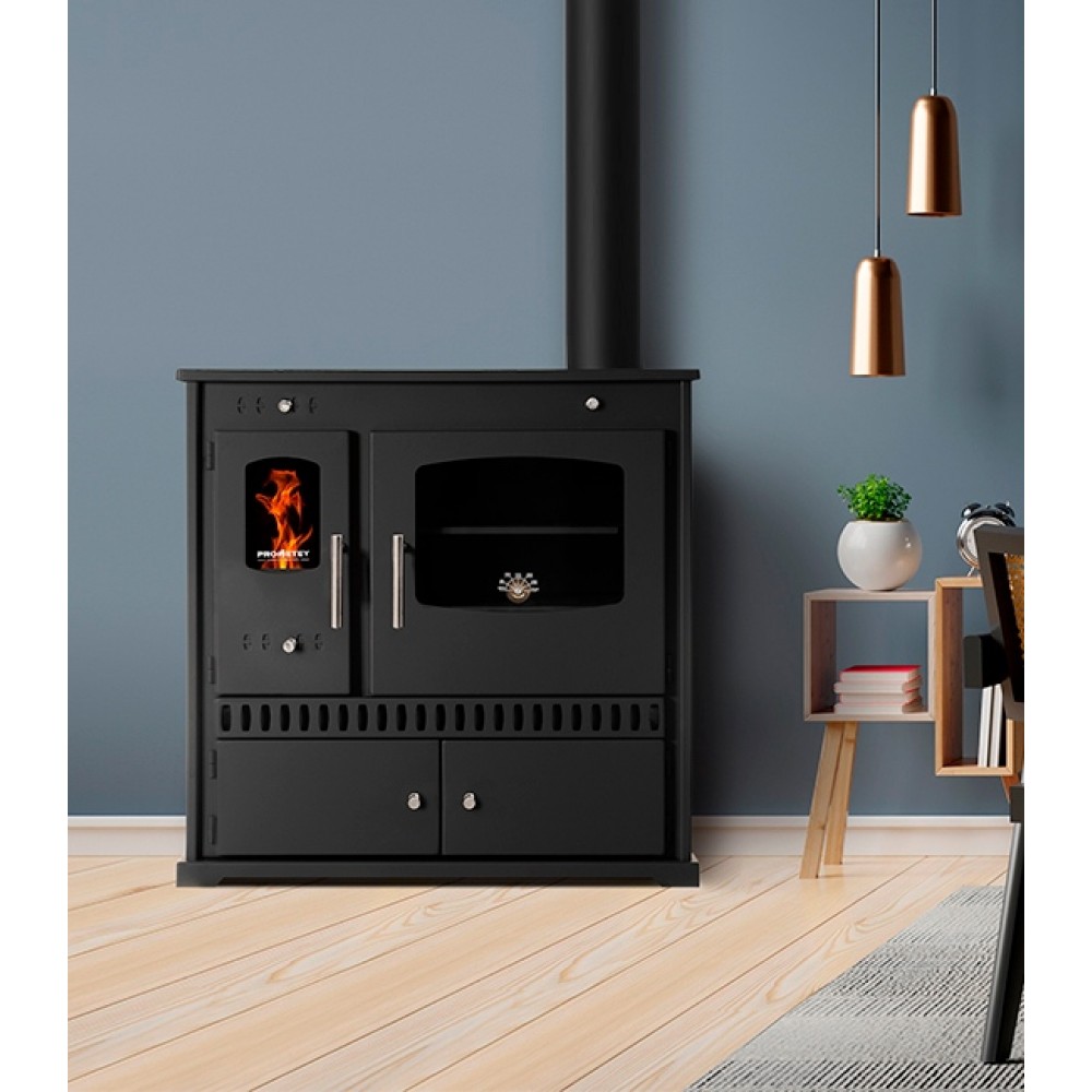 Poêle à bois cuisinière Prometey Perfect Eco, 7 kW |  |  |