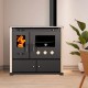 Poêles à bois Prometey Perfect Practik Lux avec plaque vitrocéramique, sortie de fumée à droite, ivoire, 9,5 kW |  |  |