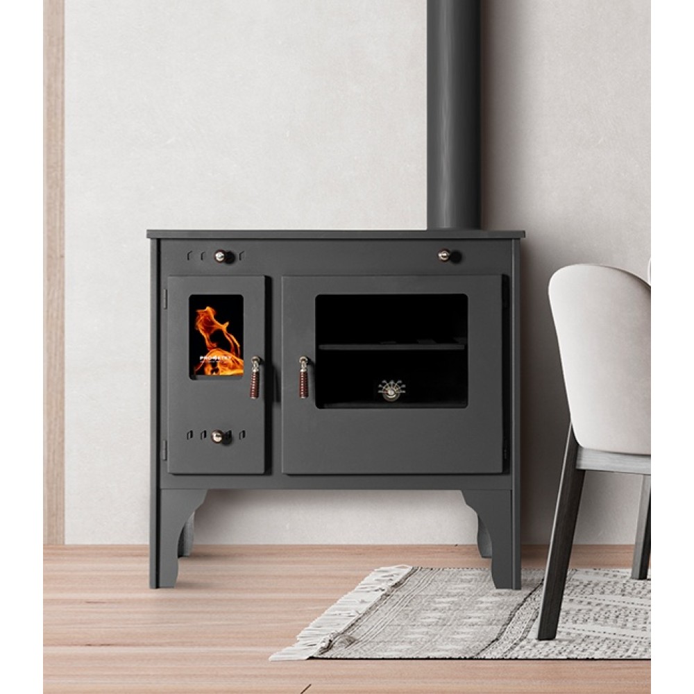 Poêle à bois cuisinière Prometey Retro Eco, 7 kW |  |  |