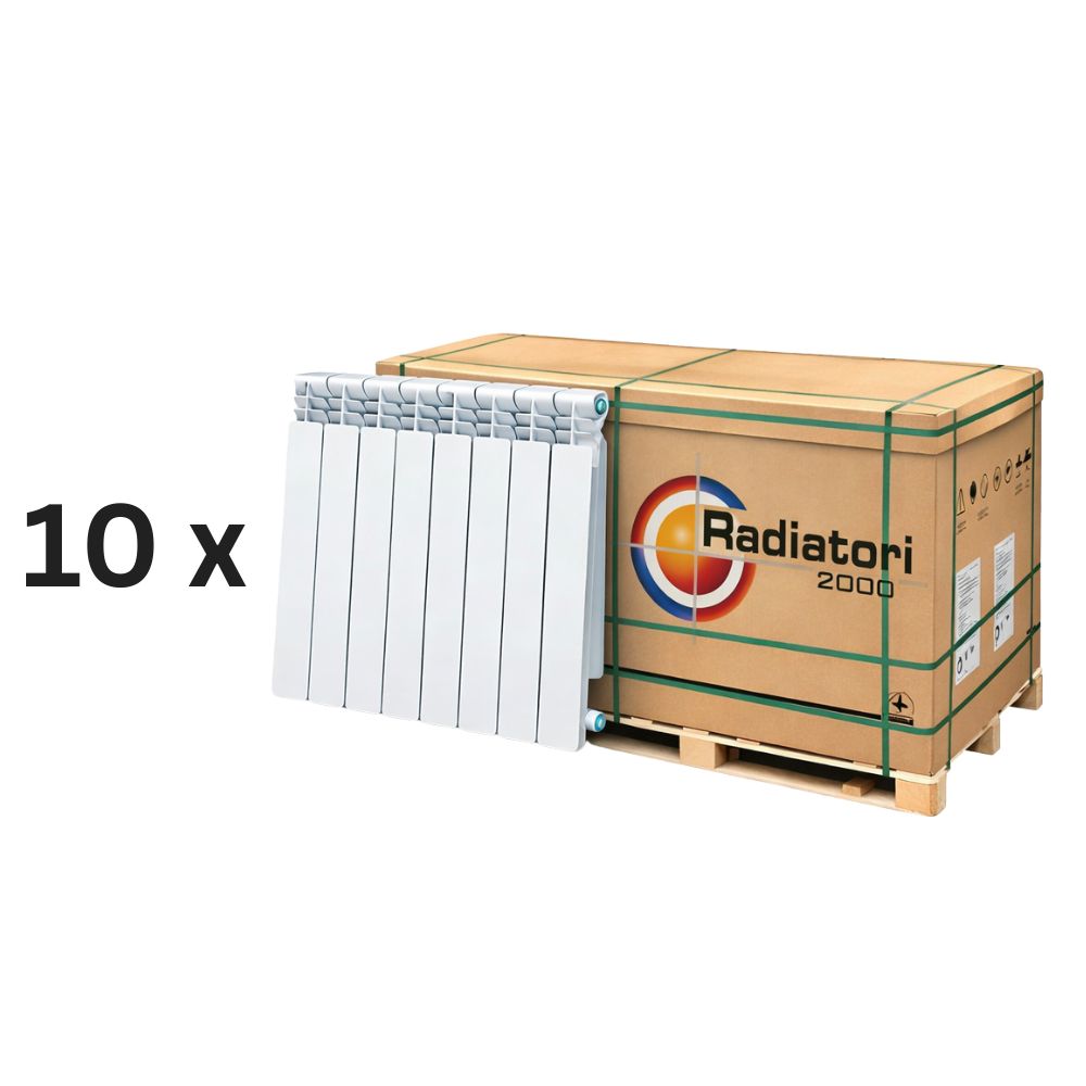Kit complet de radiateurs en aluminium Helyos Evo H350, 10 pièces x 10 sections | Radiateurs en aluminium | Radiateurs |