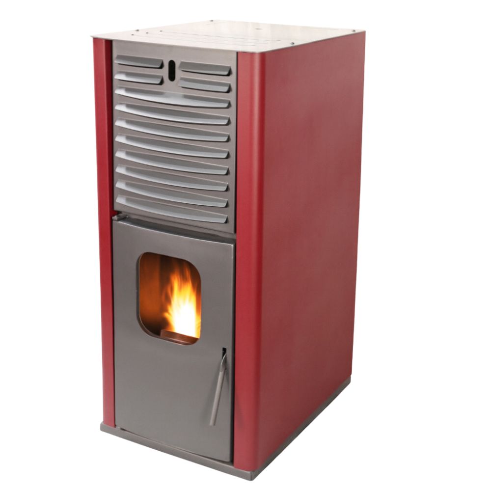 Poêle à granulés avec chaudière arrière Mytherm IOLI TS 35 rouge, 38kW | Poêles à granulés hydro | Poêles à granulés |