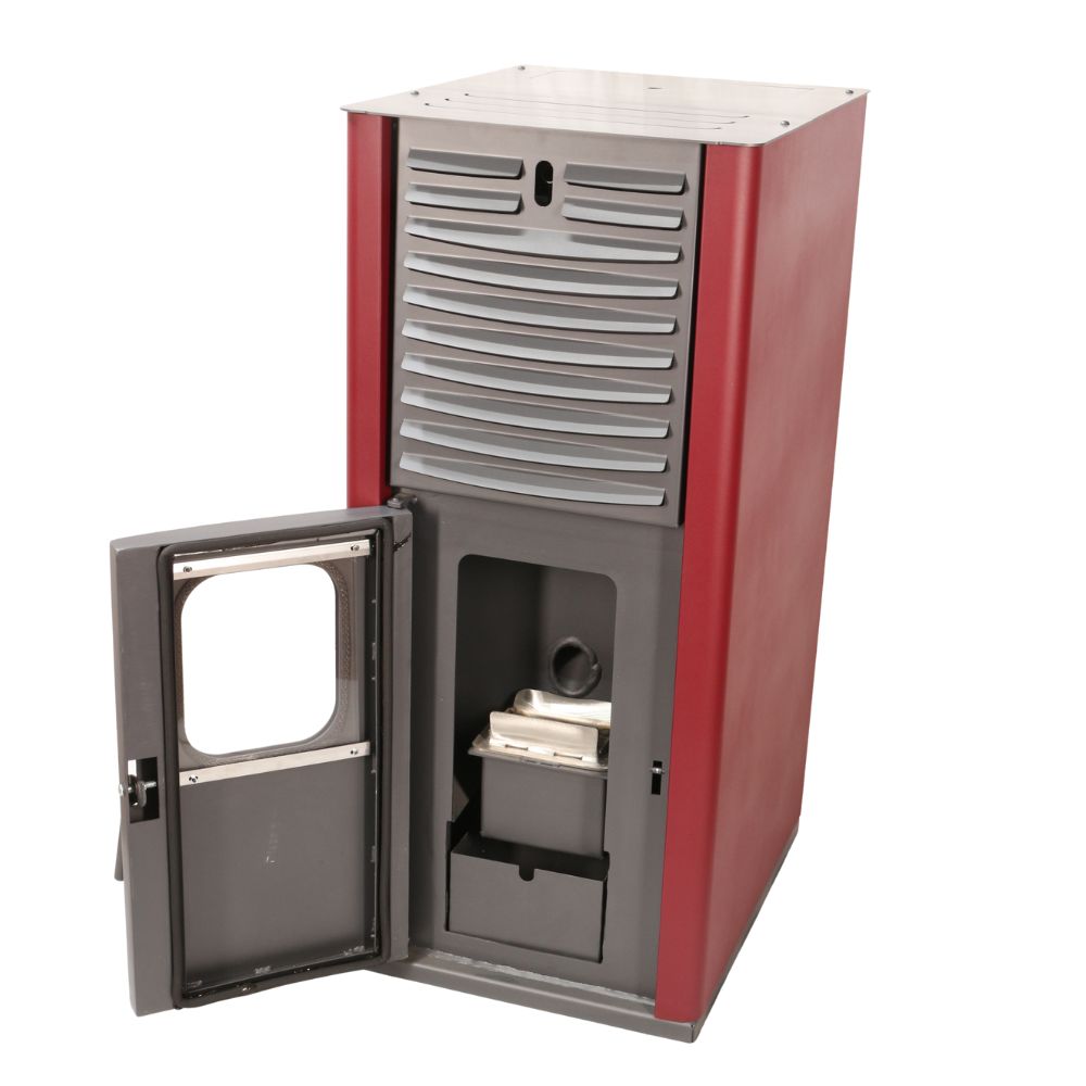 Poêle à granulés avec chaudière arrière Mytherm IOLI TS 21 rouge, 23.5kW | Poêles à granulés hydro | Poêles à granulés |