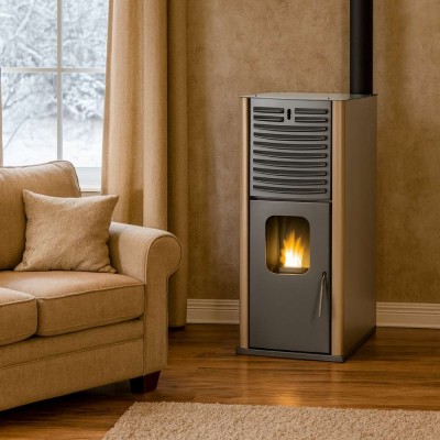 Poêle à granulés avec chaudière arrière Mytherm IOLI TS 18 beige, 18kW - Comparaison de produits