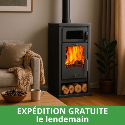 Poêle à bois avec four Balkan Energy Troy 7.8 kW - Poêles à bois