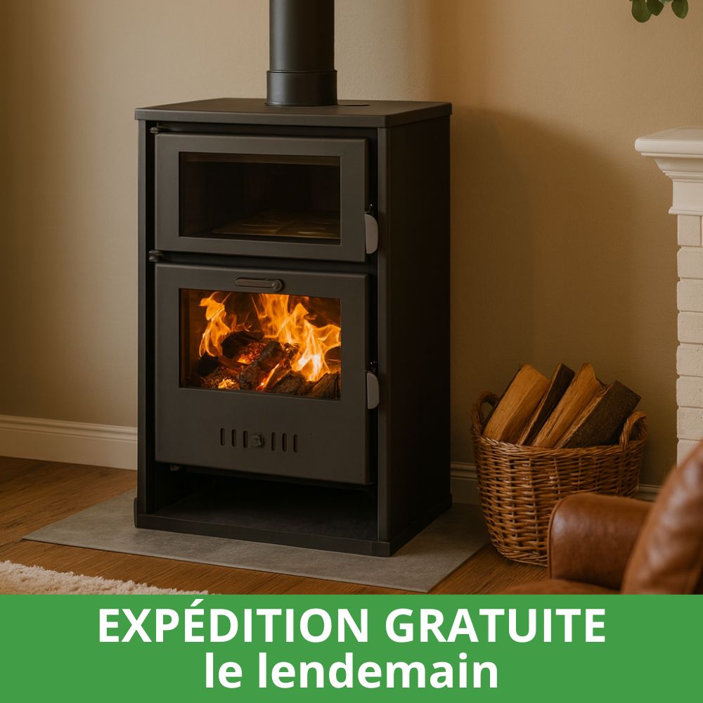 Poêle à bois bouilleur, avec four Balkan Energy Suzana, 11.6kW - 17.5kW Poêle à bois bouilleur, avec four Balkan Energy Suzana, 11.6kW - 17.5kW