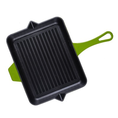 Poêle grill en fonte émaillée Hosse, Bamboo, 26x32cm - Poêle grill en fonte