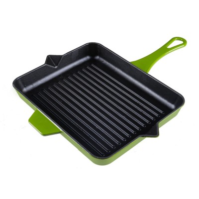 Poêle grill en fonte émaillée Hosse, Bamboo, 26x32cm - Poêle grill en fonte