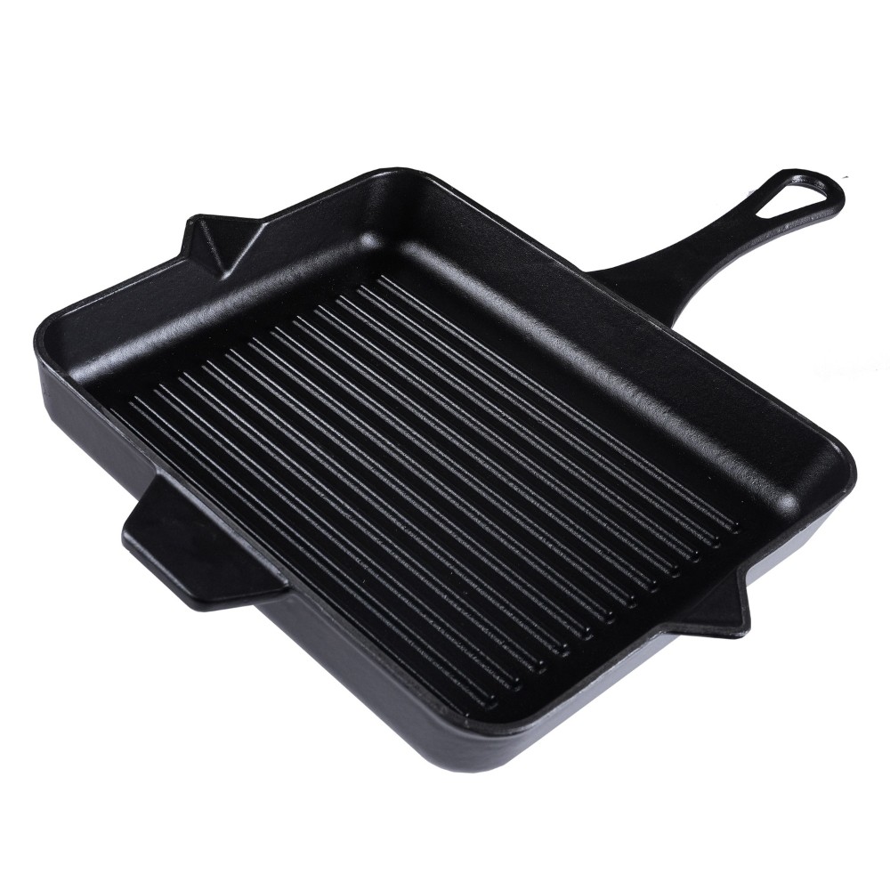 Poêle grill en fonte émaillée Hosse, Black Onyx, 26x32cm | Poêle grill en fonte | Poêle en fonte |