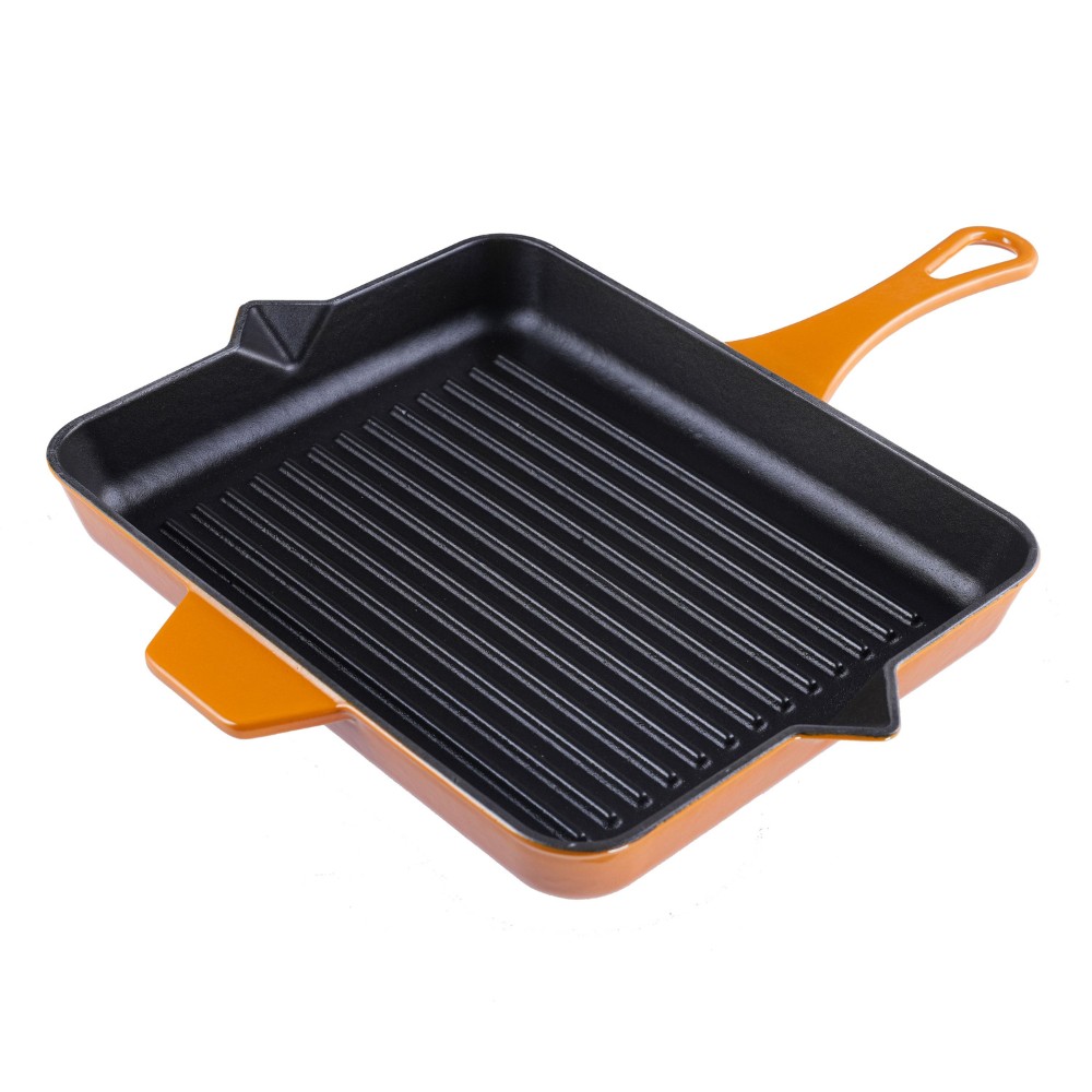 Poêle grill en fonte émaillée Hosse, Dijon, 26x32cm | Poêle grill en fonte | Poêle en fonte |