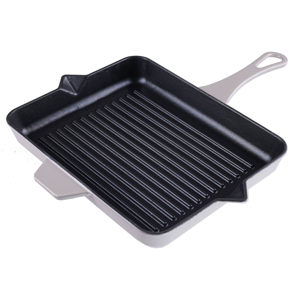 Poêle grill en fonte émaillée Hosse, Ivory, 26x32cm | Poêle grill en fonte | Poêle en fonte |