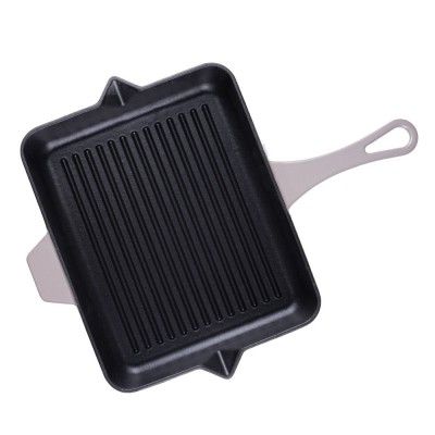 Poêle grill en fonte émaillée Hosse, Ivory, 26x32cm - Poêle grill en fonte