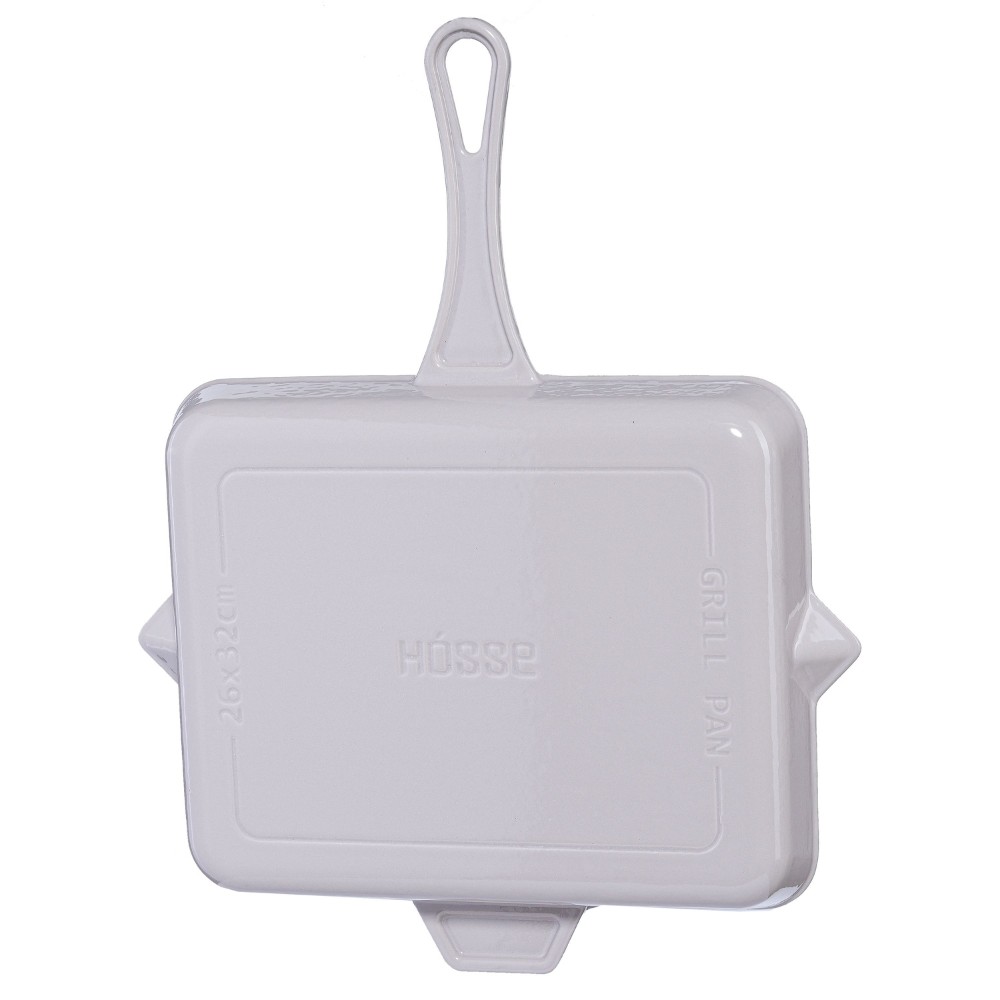 Poêle grill en fonte émaillée Hosse, Ivory, 26x32cm | Poêle grill en fonte | Poêle en fonte |