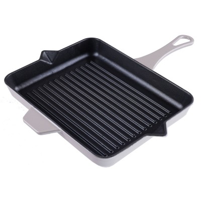 Poêle grill en fonte émaillée Hosse, Ivory, 26x32cm - Poêle grill en fonte