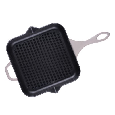 Poêle grill en fonte émaillée Hosse, Ivory, 28x28cm - Poêle grill en fonte