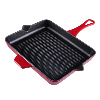 Poêle grill en fonte émaillée Hosse, Rubin, 26x32cm - Poêle grill en fonte