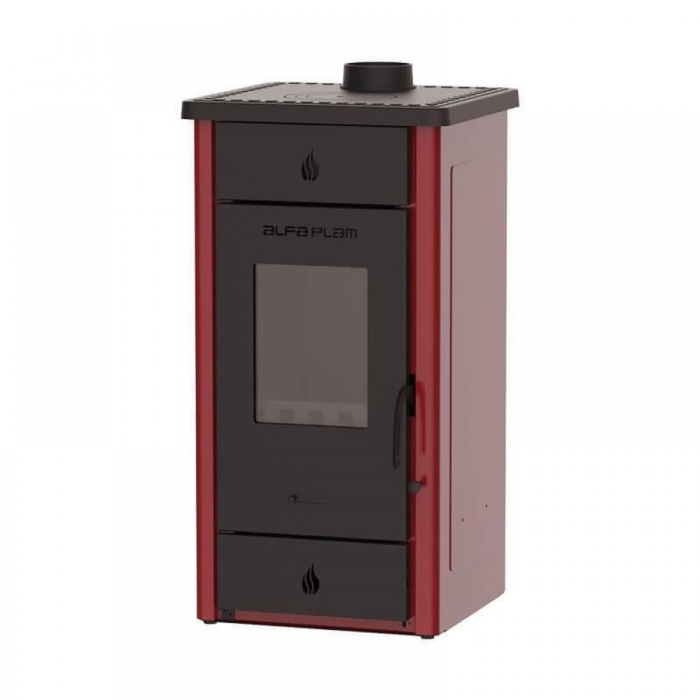 Poêle à bois Alfa Plam Elita 3 Rouge 7kW, bûches | Poêles à bois air  | Poêles à bois |