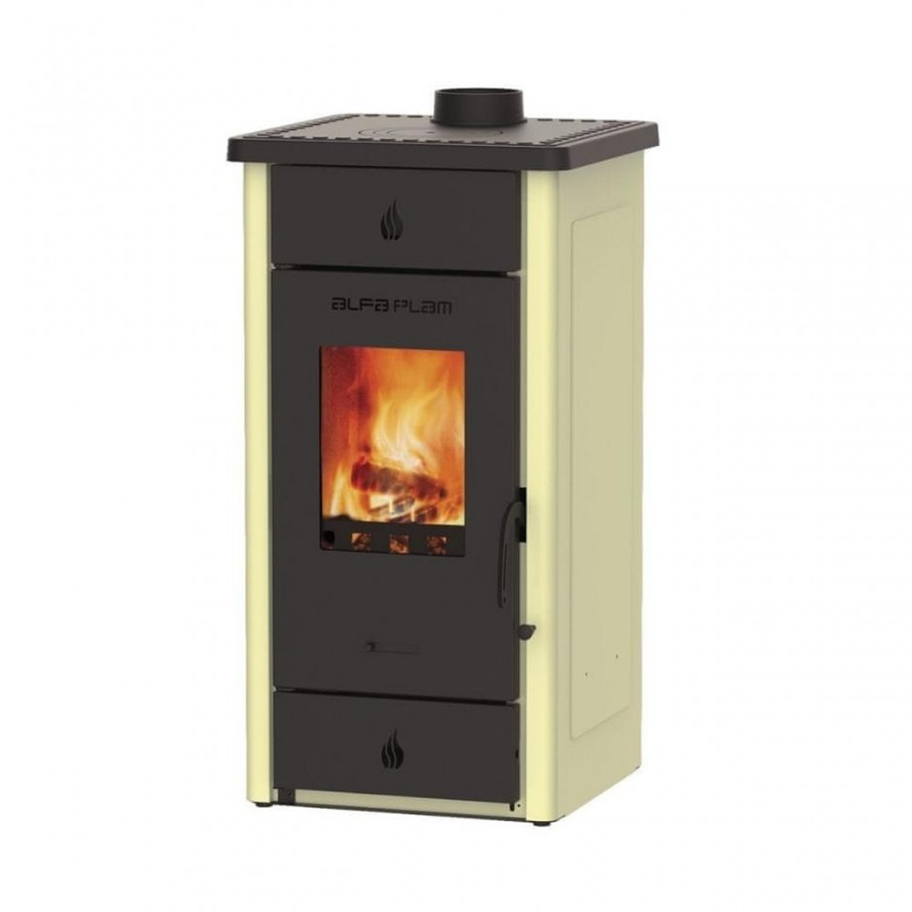 Poêle à bois Alfa Plam Elita 3 Ivoire 7kW, bûches | Poêles à bois air  | Poêles à bois |