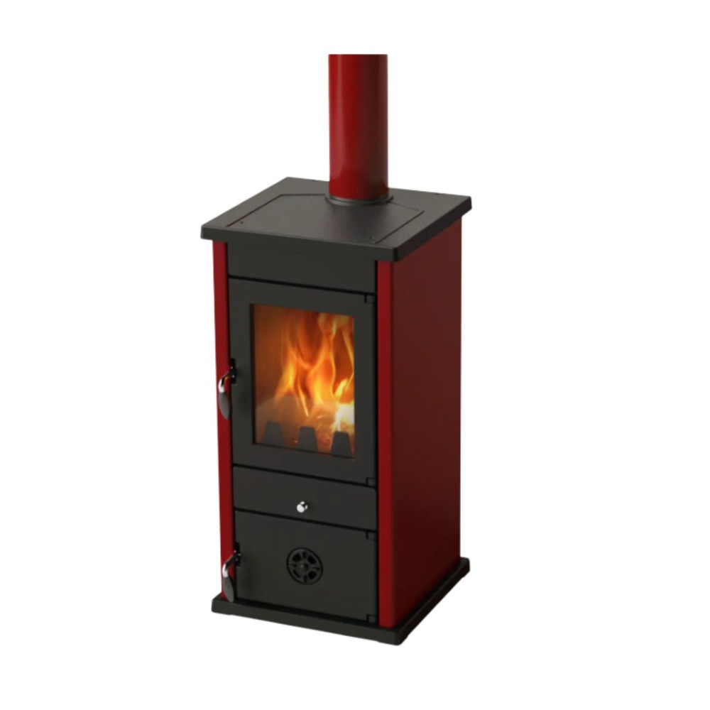 Poêle à bois MBS Vesta 10kW Rouge, bûches