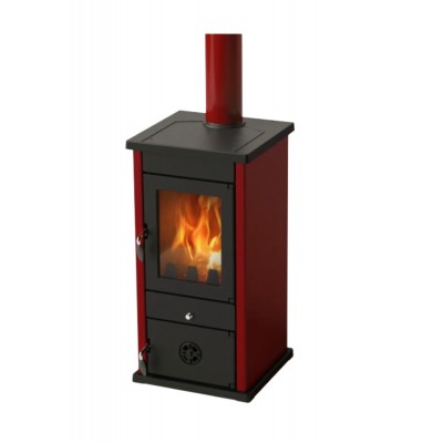 Poêle à bois MBS Vesta 10kW Rouge, bûches - MBS