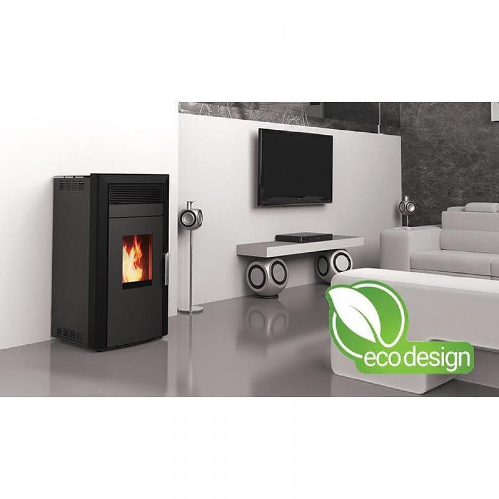 Poêle à granulés hydro  Alfa Plam Commo 15 Noir, 15 kW | Poêles à granulés hydro | Poêles à granulés |