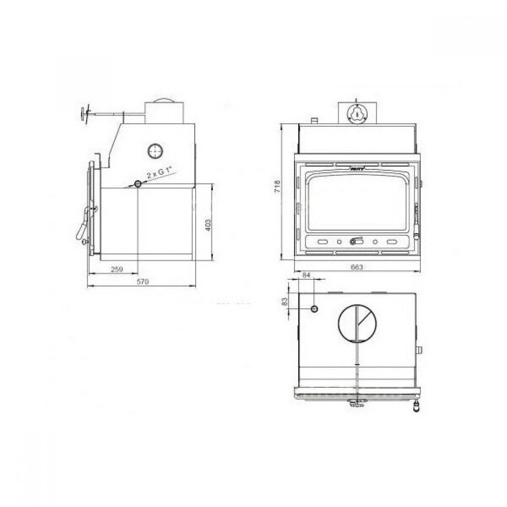 Insert cheminée bouilleur Prity C W18, 23.5kw | Insert cheminées bouilleur | Insert cheminées |