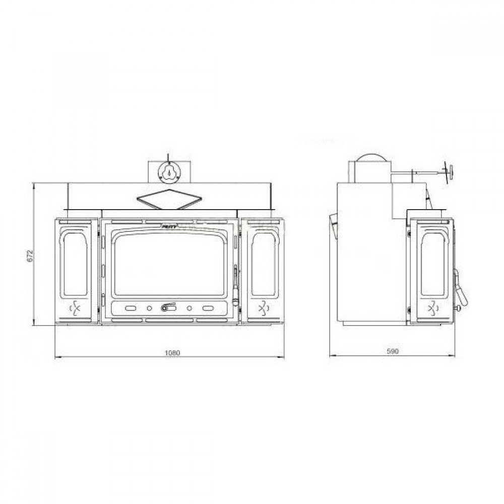 Insert cheminée Prity TC, 16kW | Insert Cheminées à bois | Insert cheminées |