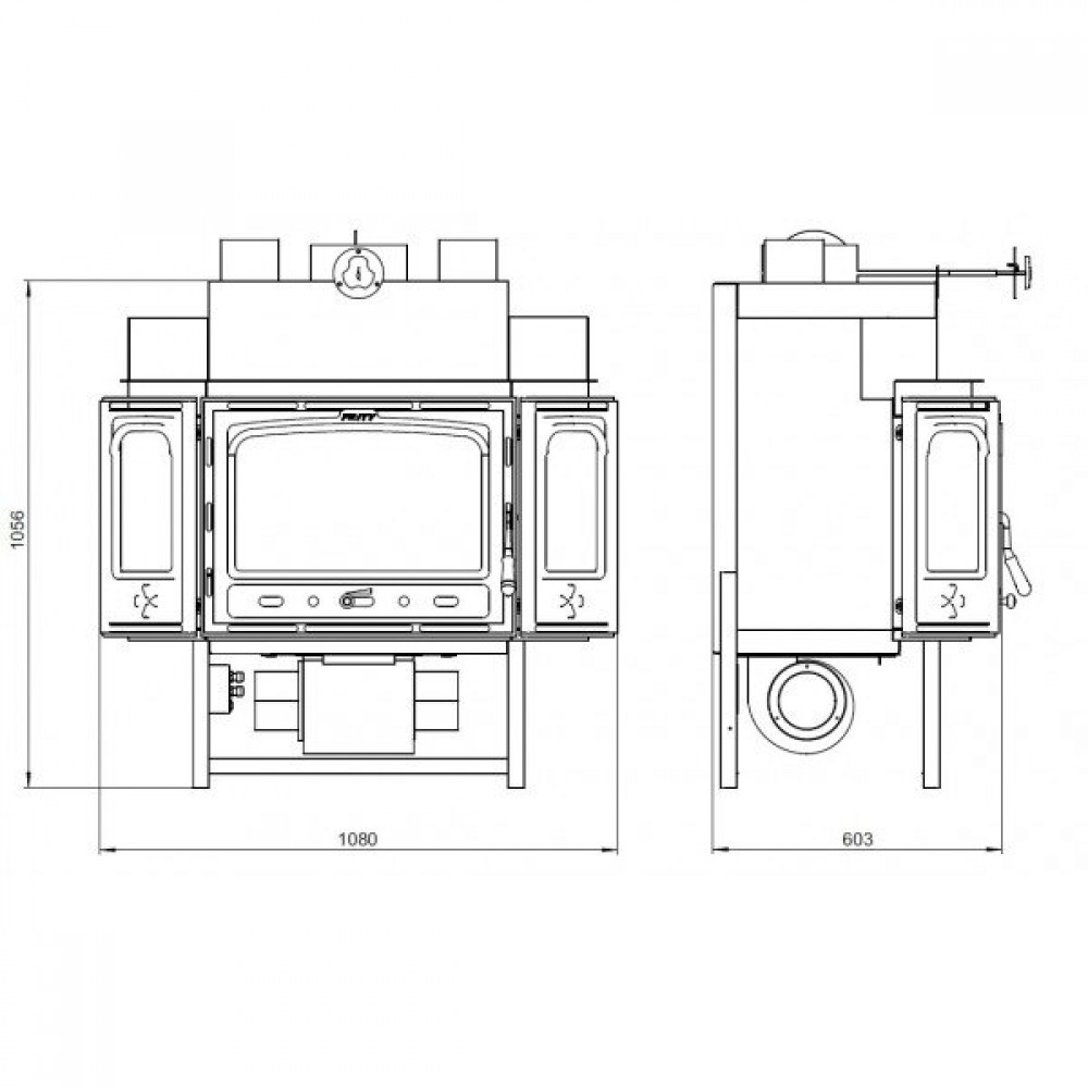 Insert cheminée Prity TCF, 19kW | Insert cheminées en fonte | Insert cheminées |
