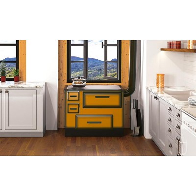 Cuisinière à bois Alfa Plam Alfa 55 Termo Moutarde, 5 kW - Comparaison de produits