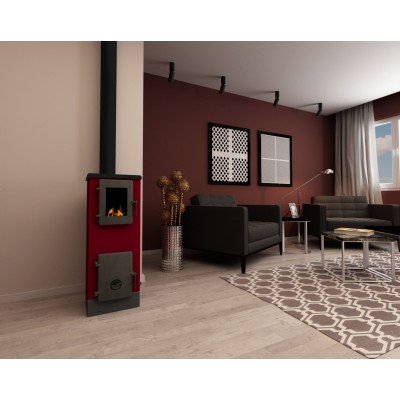 Poêle à bois Alfa Plam Vulkan S Rouge 4kW, bûches - Comparaison de produits